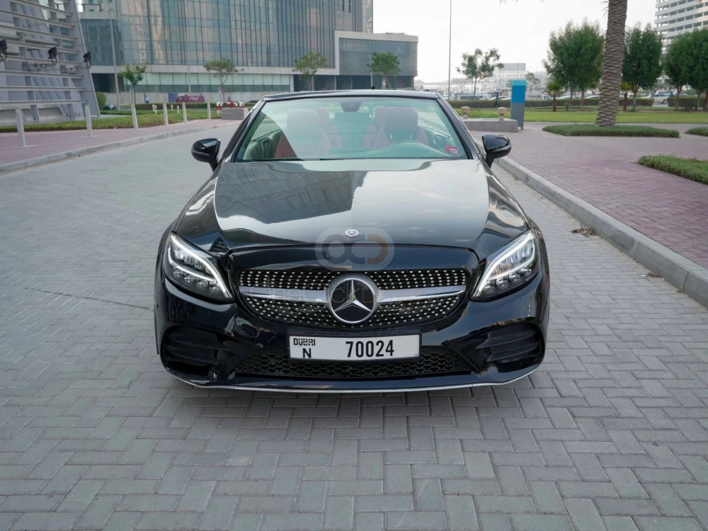 Blue Mercedes Benz C300 Convertible 2020 for rent in Dubai 4