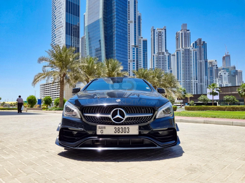 Black Mercedes Benz CLA 250 2018 for rent in Dubai 3