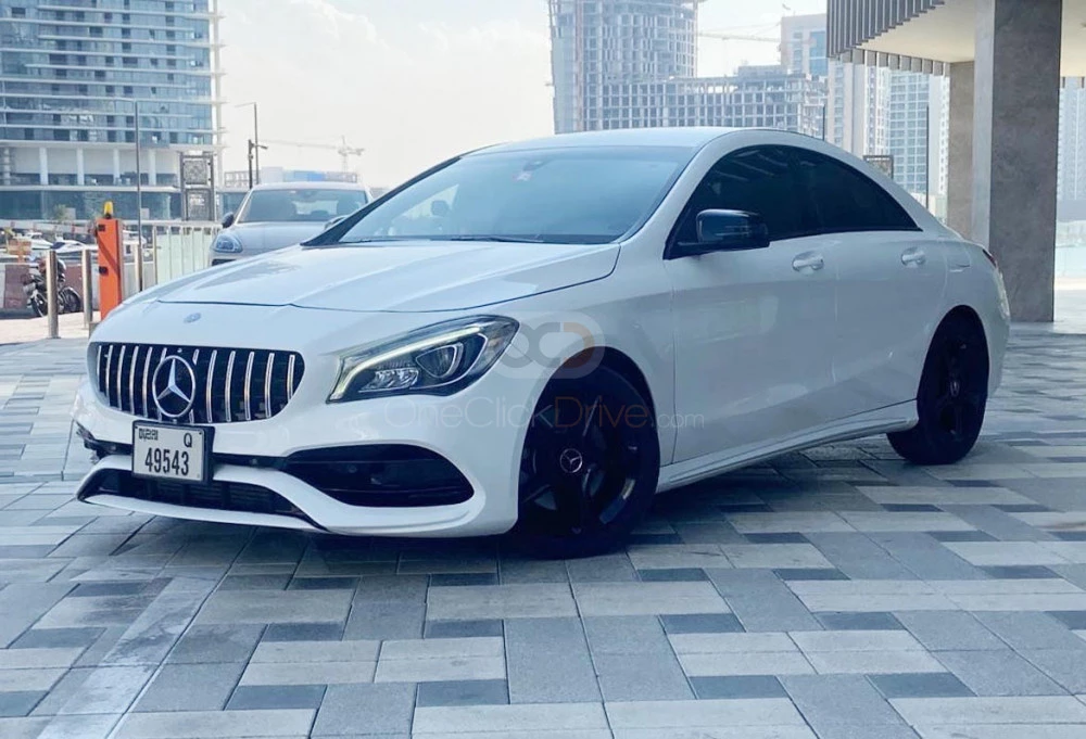 White Mercedes Benz CLA 250 2019 for rent in Dubai 2