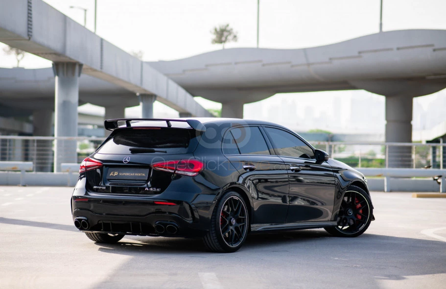 Black Mercedes Benz AMG A45 2021 for rent in Dubai 2