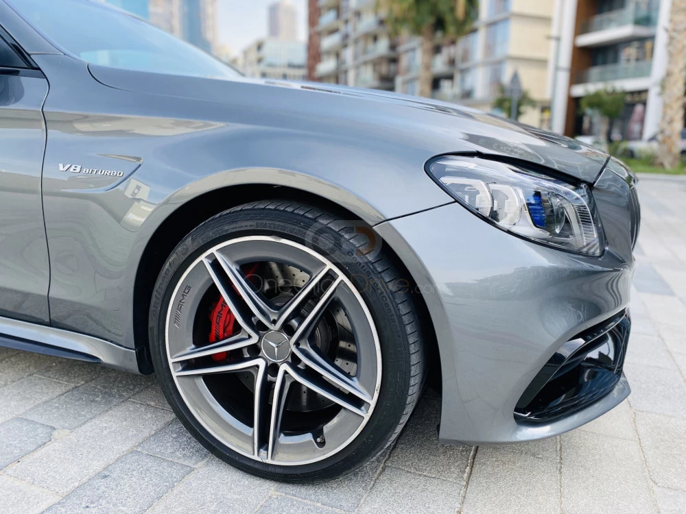 Gray Mercedes Benz AMG C63 S Coupe 2020 for rent in Dubai 5