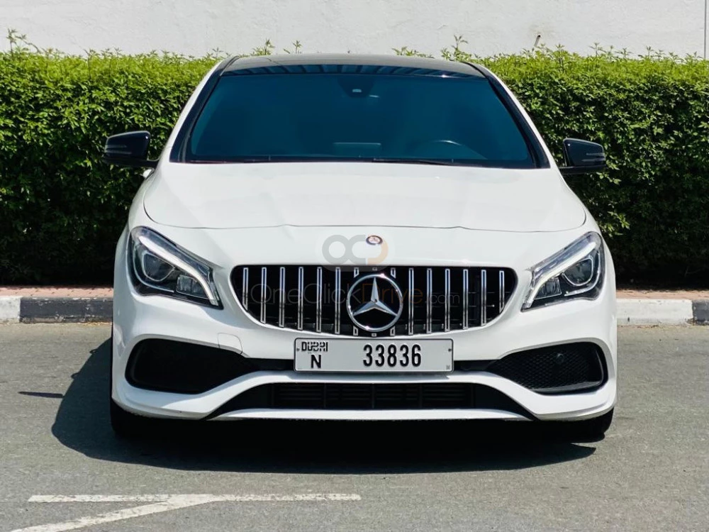 White Mercedes Benz CLA 250 2019 for rent in Dubai 1