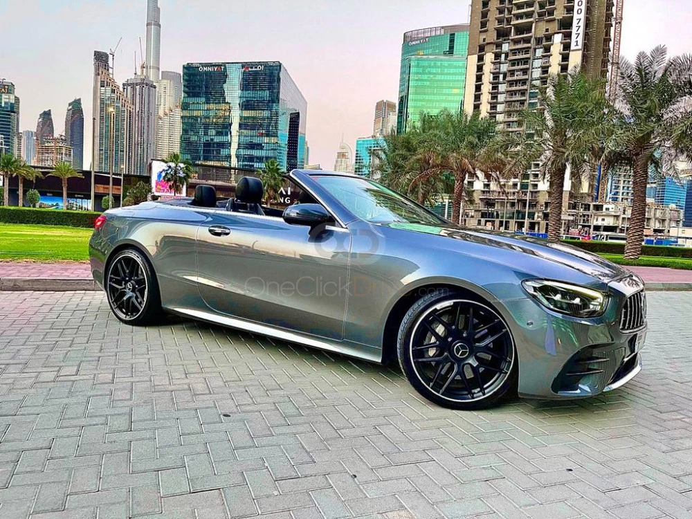 Gray Mercedes Benz E400 Convertible 2018 in Dubai 2