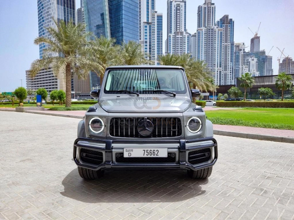 Matte Gray Mercedes Benz AMG G63 Double Night Package 2022 for rent in Dubai 2