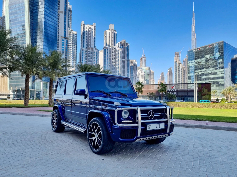 Blue Mercedes Benz AMG G63 Edition 1 2017 for rent in Abu Dhabi 1