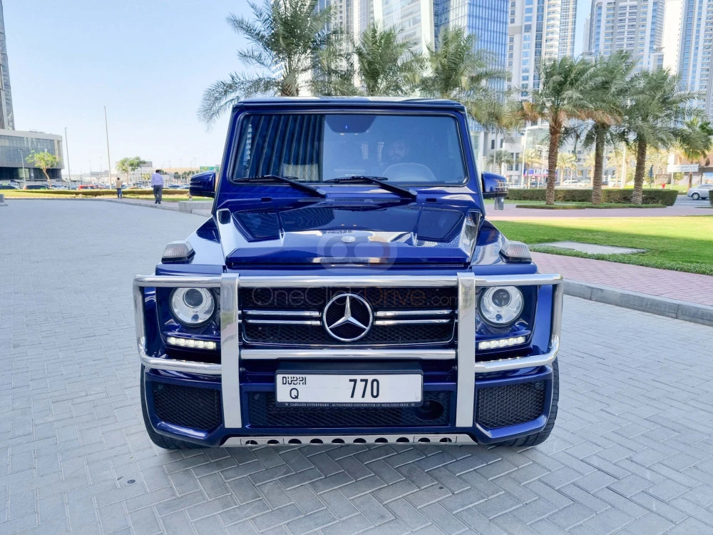 Blue Mercedes Benz AMG G63 Edition 1 2017 for rent in Abu Dhabi 2
