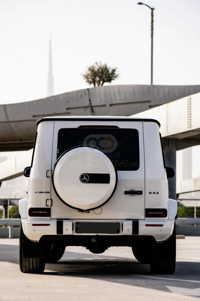 White Mercedes Benz AMG G63 2019 for rent in Dubai 4