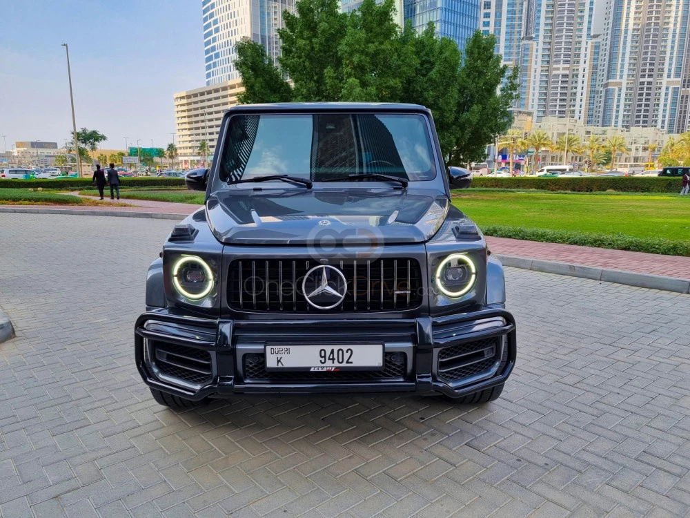 Metallic Grey Mercedes Benz AMG G63 2020 for rent in Abu Dhabi 2