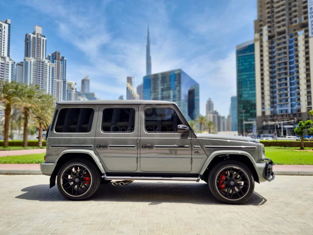 Gray Mercedes Benz AMG G63 2022 for rent in Dubai 3