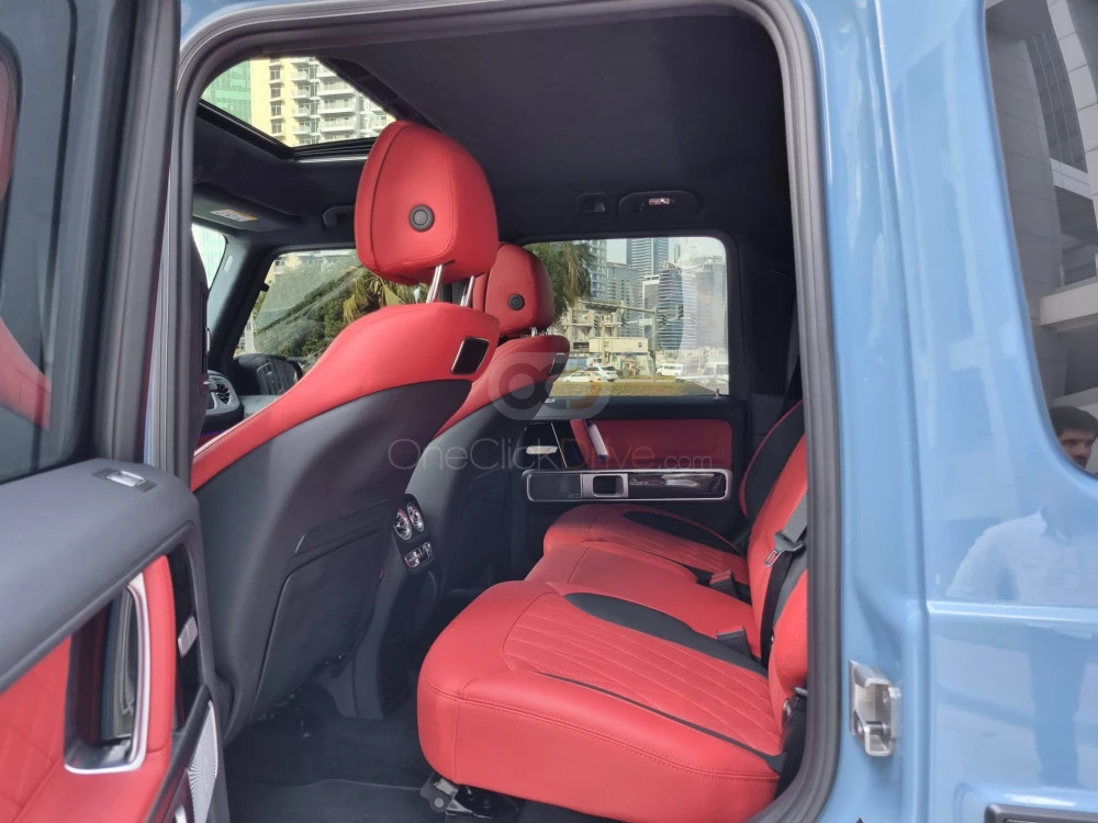 Blue Mercedes Benz AMG G63 2022 for rent in Dubai 8