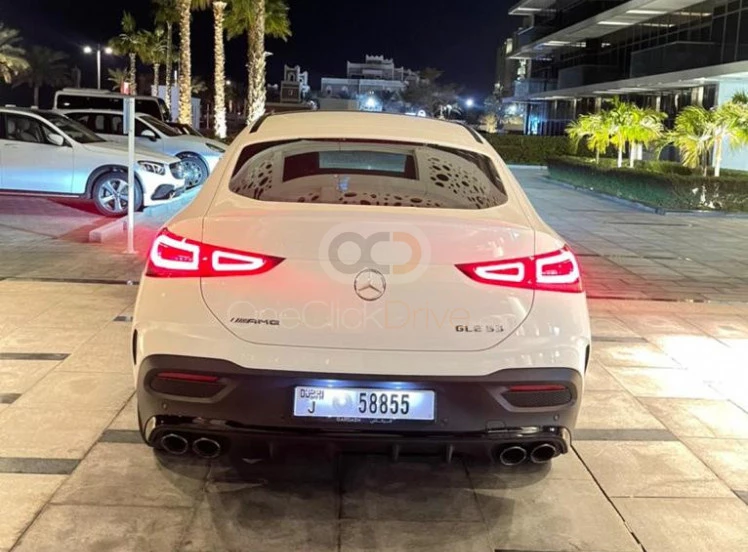 White Mercedes Benz AMG GLE 53 2021 for rent in Dubai 8