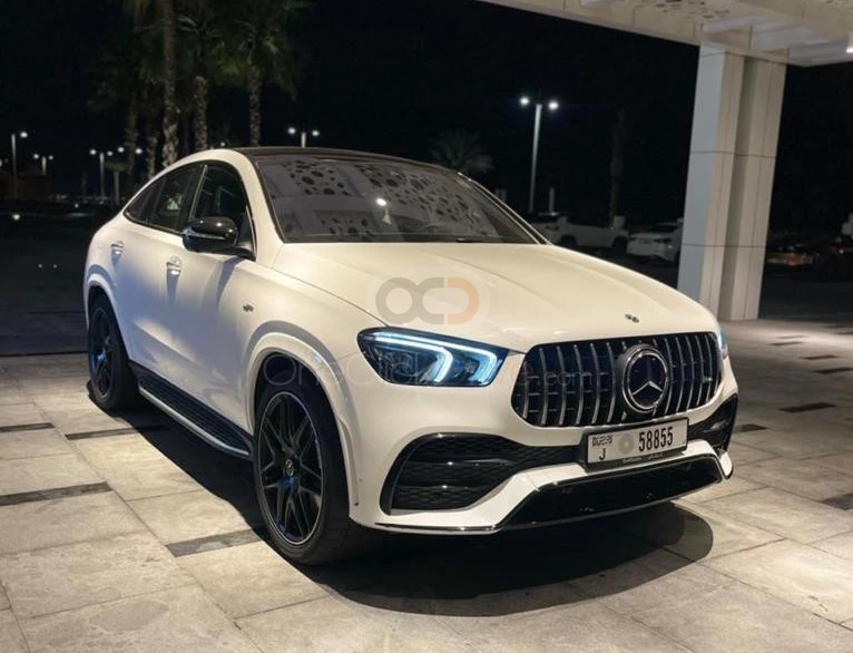 White Mercedes Benz AMG GLE 53 2021 for rent in Dubai 3