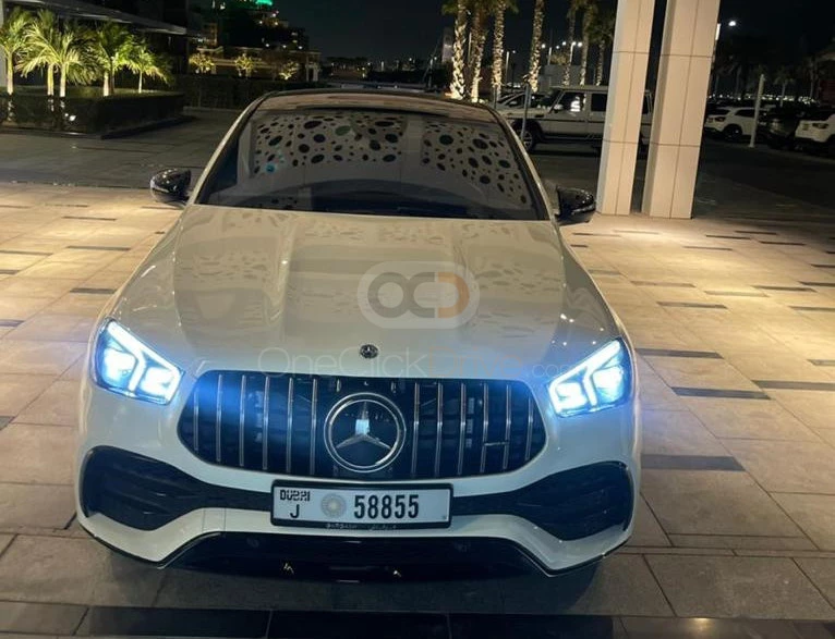 White Mercedes Benz AMG GLE 53 2021 for rent in Dubai 7