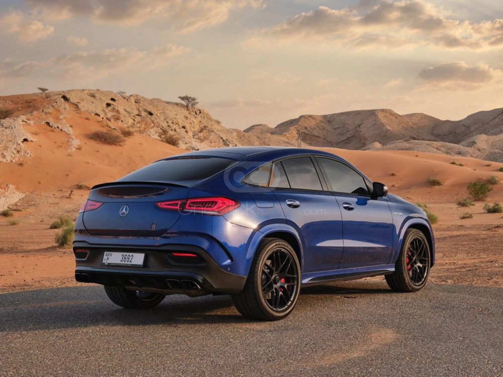 Blue Mercedes Benz AMG GLE 63 2022 for rent in Dubai 2