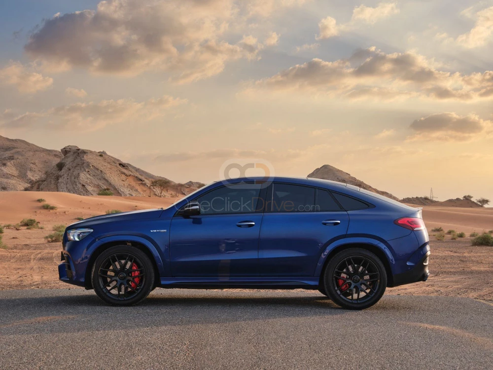 Blue Mercedes Benz AMG GLE 63 2022 for rent in Dubai 7