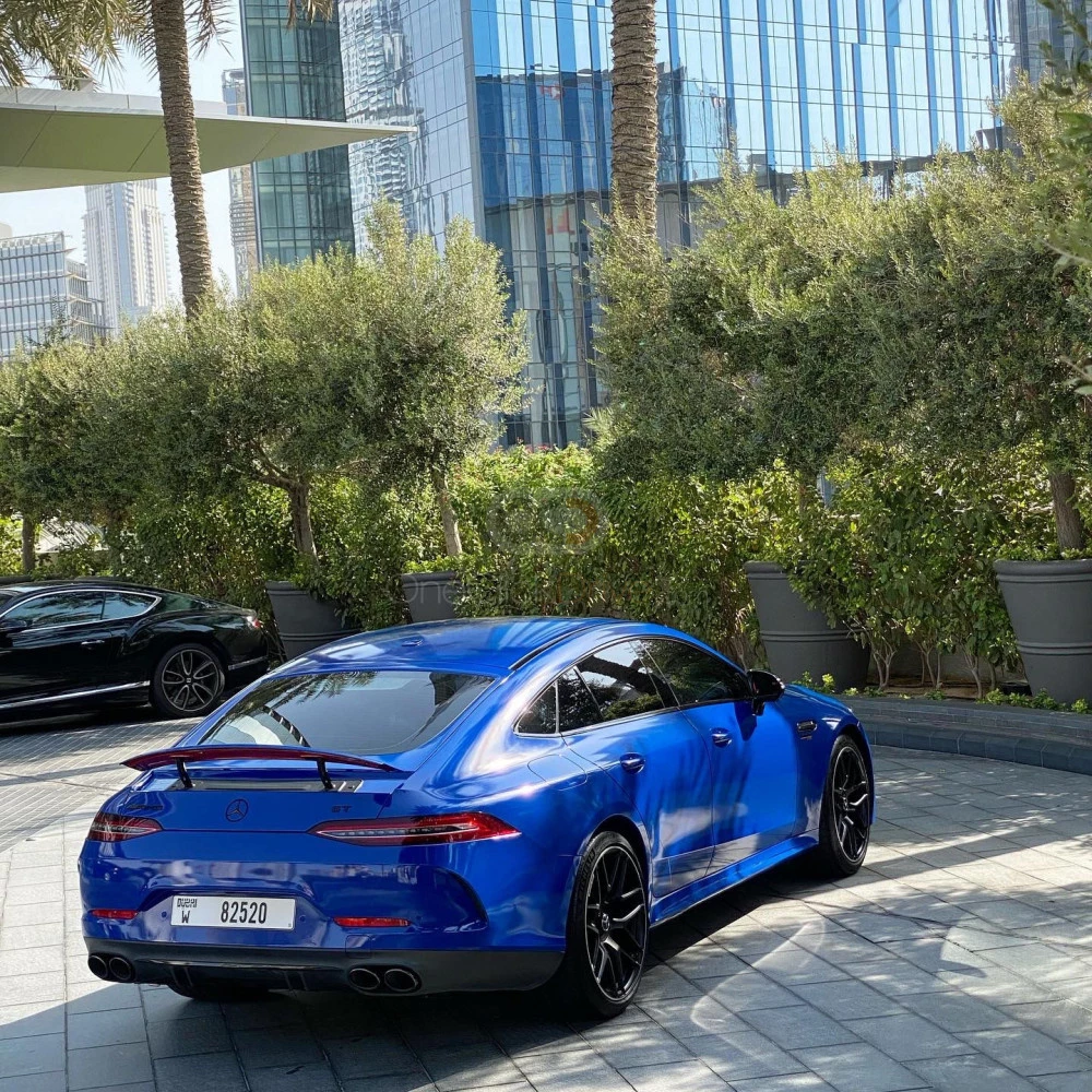 Blue Mercedes Benz AMG GT 53 2021 for rent in Dubai 6