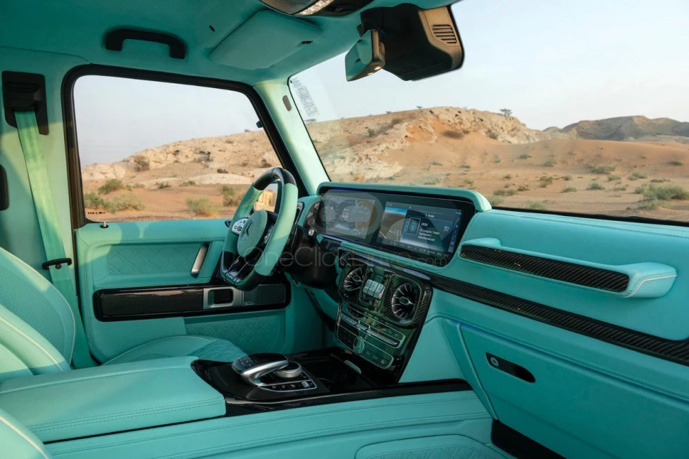 Turquoise Mercedes Benz Brabus AMG G63 2021 for rent in Dubai 5