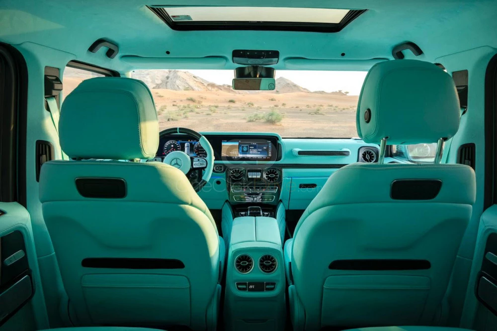 Turquoise Mercedes Benz Brabus AMG G63 2021 for rent in Dubai 6