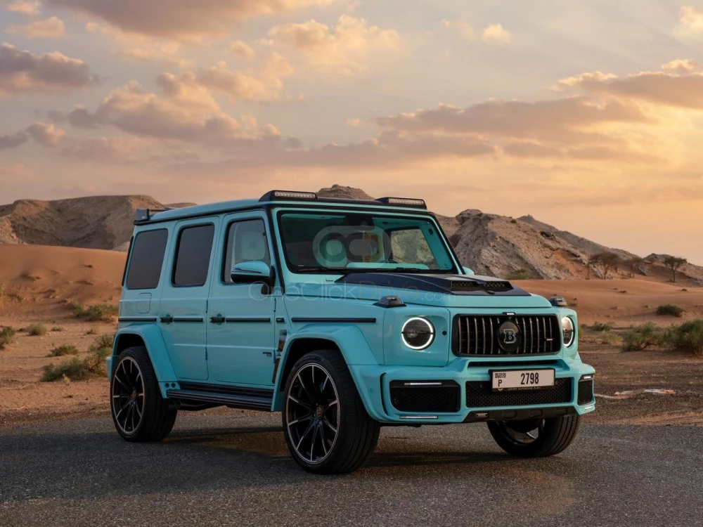 Turquoise Mercedes Benz Brabus AMG G63 2021 for rent in Dubai 1