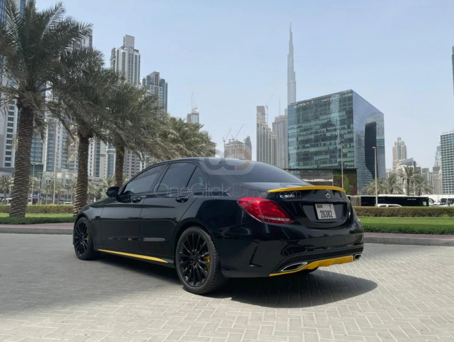 White Mercedes Benz C300 2018 for rent in Dubai 2
