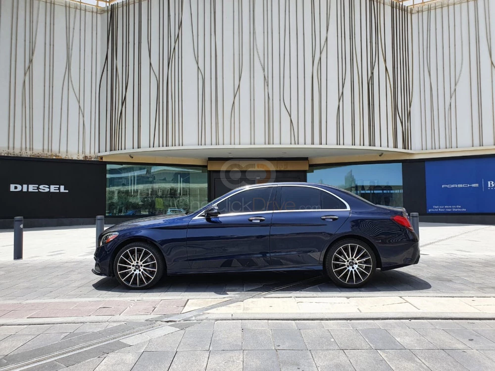 Blue Mercedes Benz C300 2020 for rent in Dubai 6
