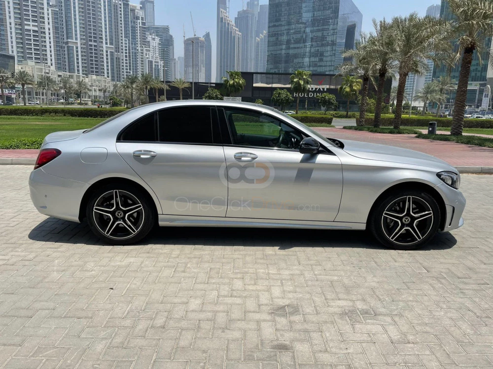 White Mercedes Benz C300 2021 for rent in Dubai 10