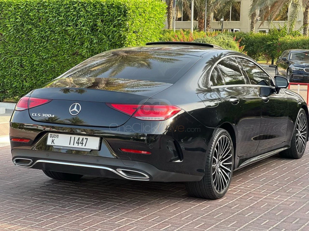 Black Mercedes Benz CLS 300d 2019 for rent in Dubai 6
