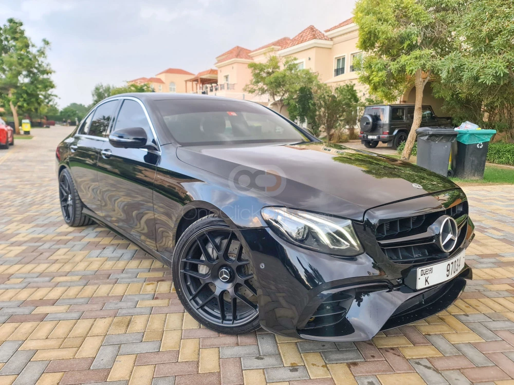 Black Mercedes Benz E300 2019 for rent in Dubai 1