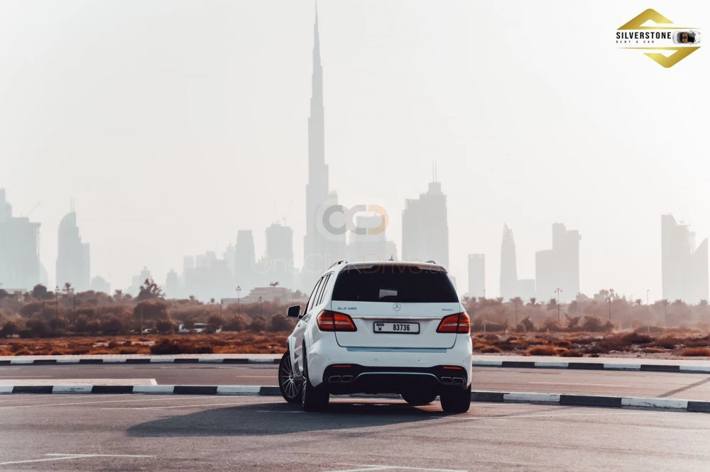 White Mercedes Benz GLS 500 2019 for rent in Abu Dhabi 10