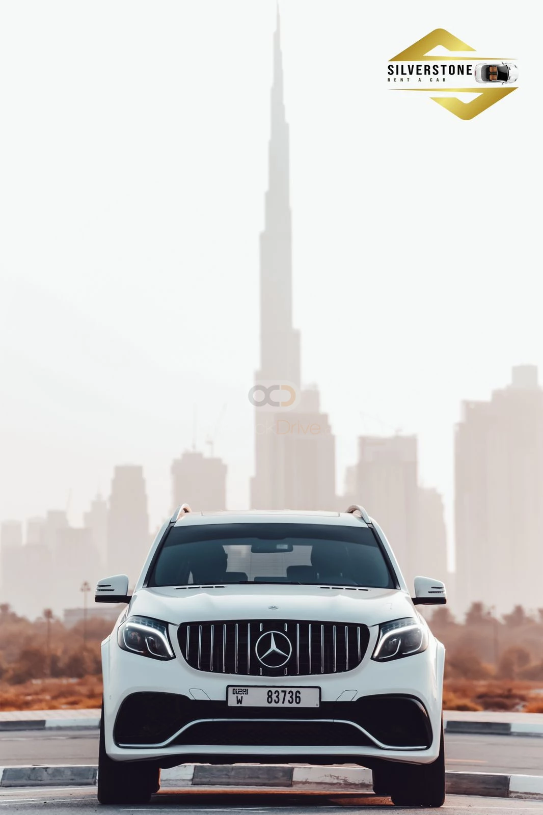 White Mercedes Benz GLS 500 2019 for rent in Abu Dhabi 2