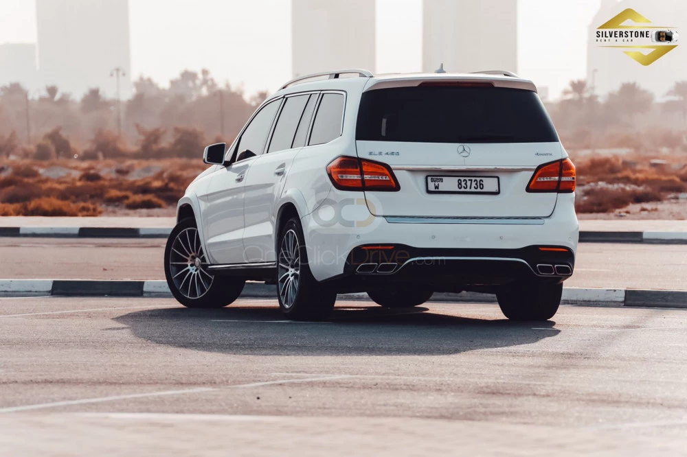 White Mercedes Benz GLS 500 2019 for rent in Abu Dhabi 6