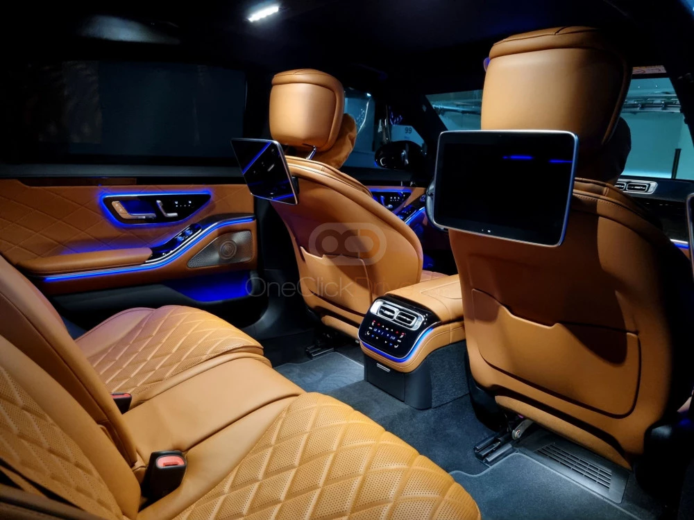 Champagne Gold Mercedes Benz S500 2021 for rent in Abu Dhabi 7