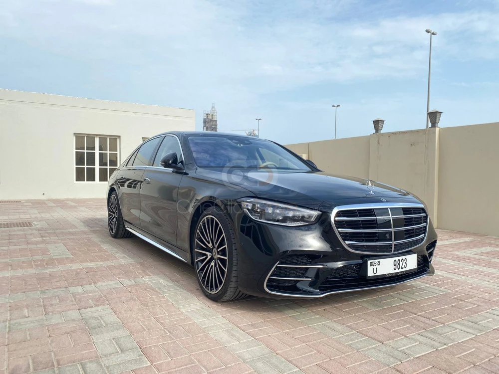 Black Mercedes Benz S500 2022 for rent in Dubai 1