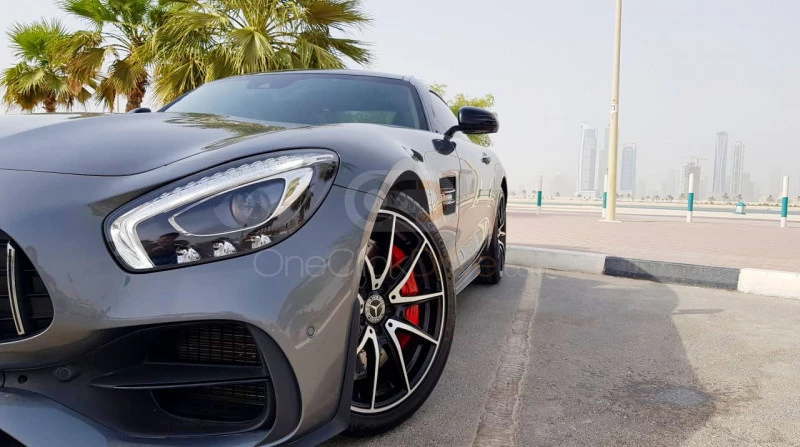 gris Mercedes Benz AMG GTS 2018 for rent in Dubai 5