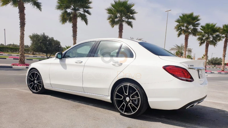 White Mercedes Benz C300 2019 for rent in Dubai 7