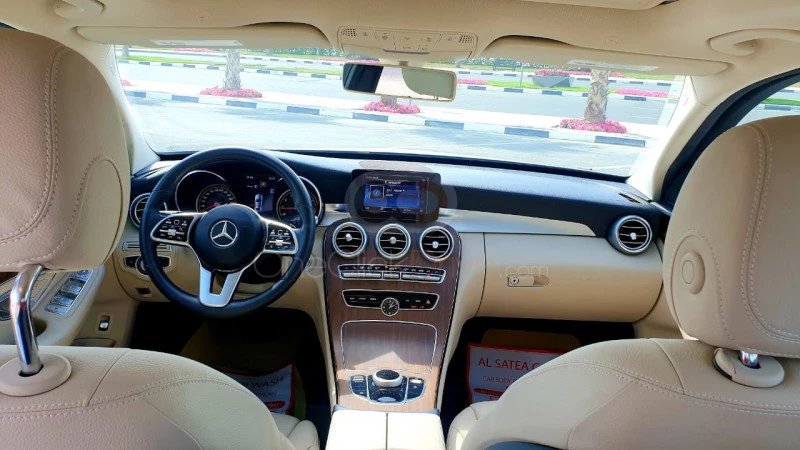 White Mercedes Benz C300 2019 for rent in Dubai 3