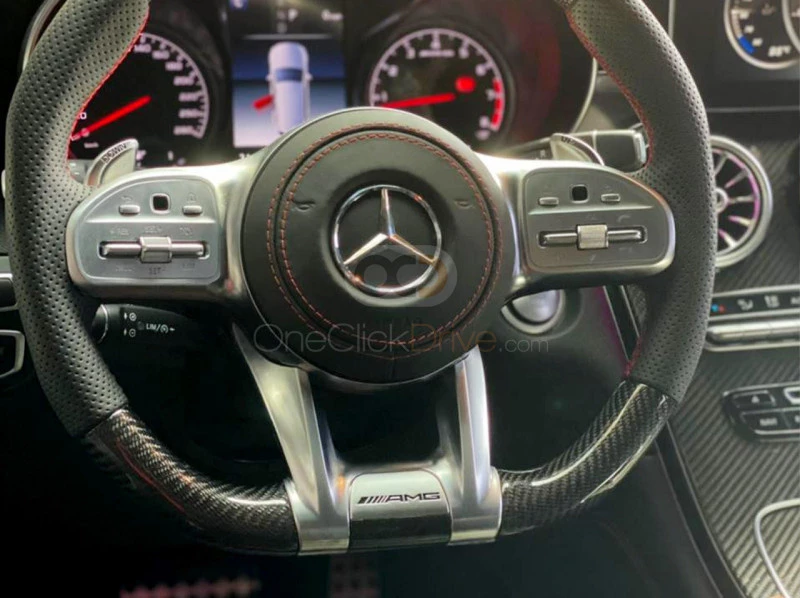 Black Mercedes Benz AMG GLC 63 2020 for rent in Dubai 3