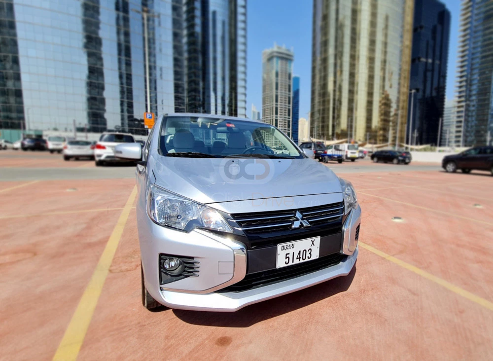 White Mitsubishi Attrage 2022 for rent in Dubai 1