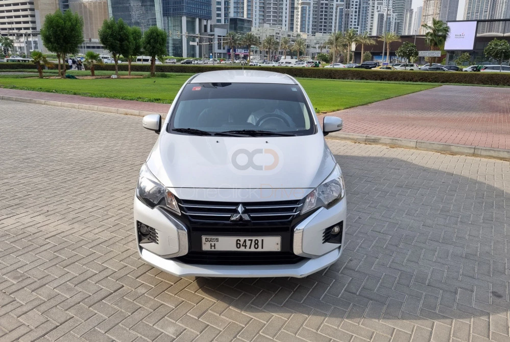 Silver Mitsubishi Attrage 2021 for rent in Dubai 4