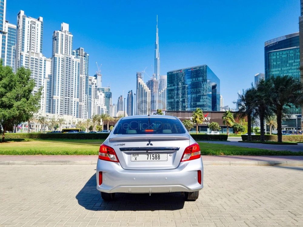 Silver Mitsubishi Attrage 2022 for rent in Dubai 10