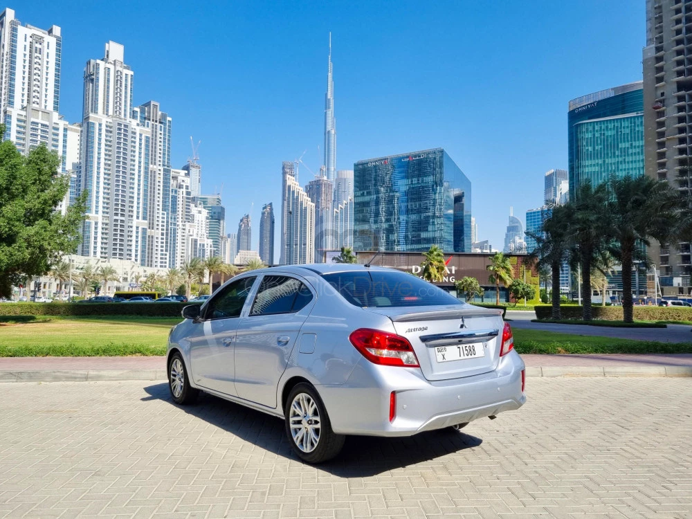 Silver Mitsubishi Attrage 2022 for rent in Dubai 11