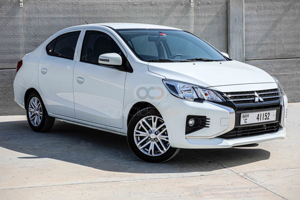 White Mitsubishi Attrage 2022 for rent in Dubai 2