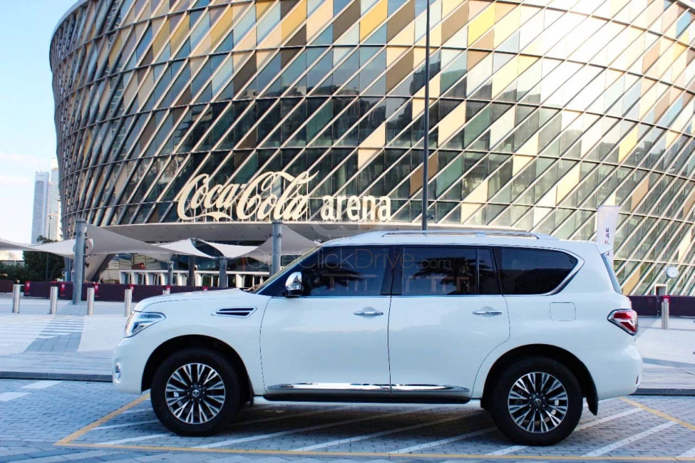 White Nissan Patrol 2018 for rent in Dubai 6