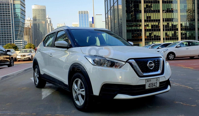 White Nissan Kicks 2020 for rent in Dubai 1