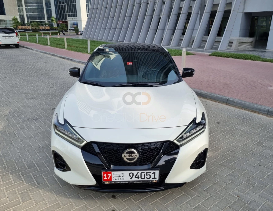 White Nissan Maxima 2022 for rent in Abu Dhabi 4