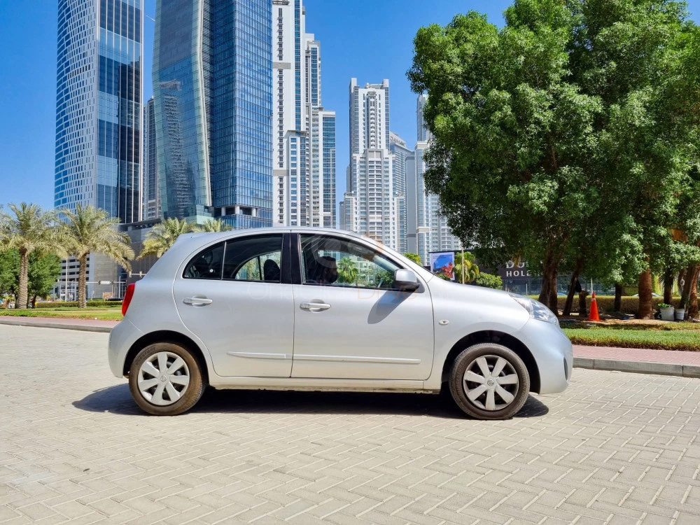Silver Nissan Micra 2020 for rent in Abu Dhabi 3