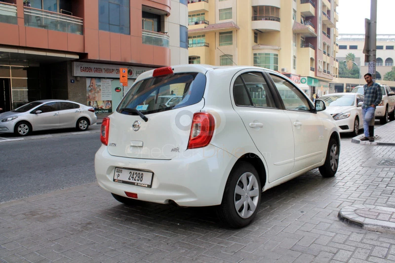 Blanco Nissan Micra 2020 for rent in Dubai 3