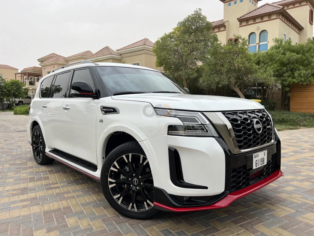 White Nissan Patrol Nismo 2021 for rent in Dubai 3