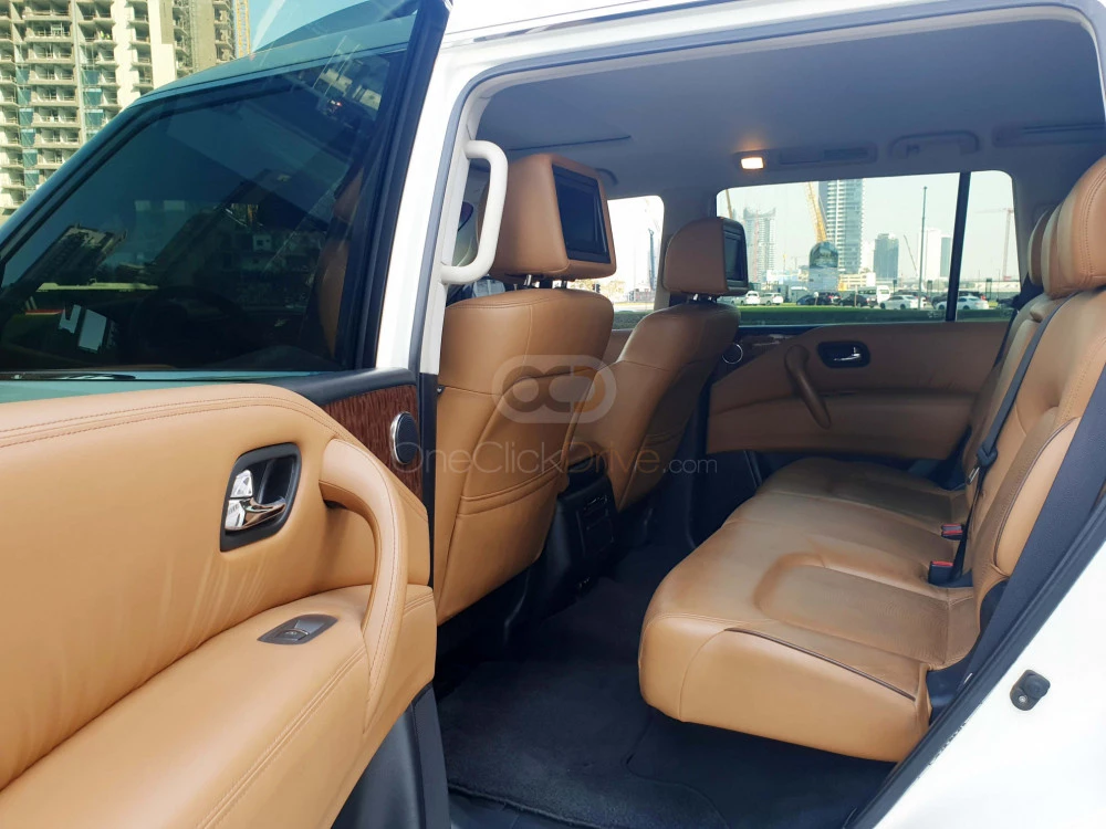 White Nissan Patrol Platinum 2017 for rent in Dubai 8