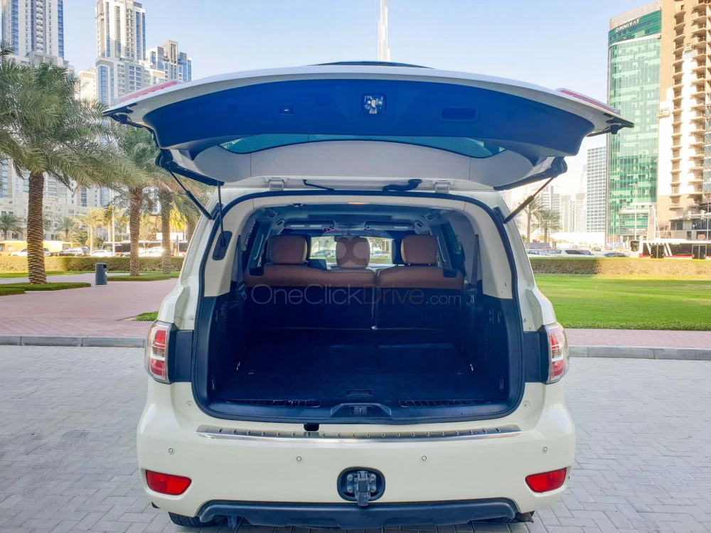 White Nissan Patrol Platinum 2017 for rent in Dubai 9